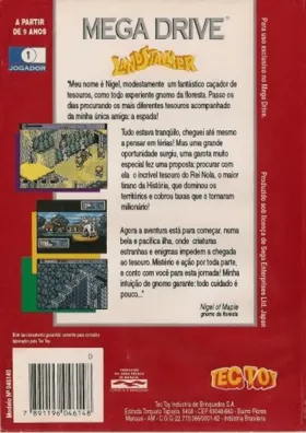 Landstalker - The Treasures of King Nole (Europe) box cover back